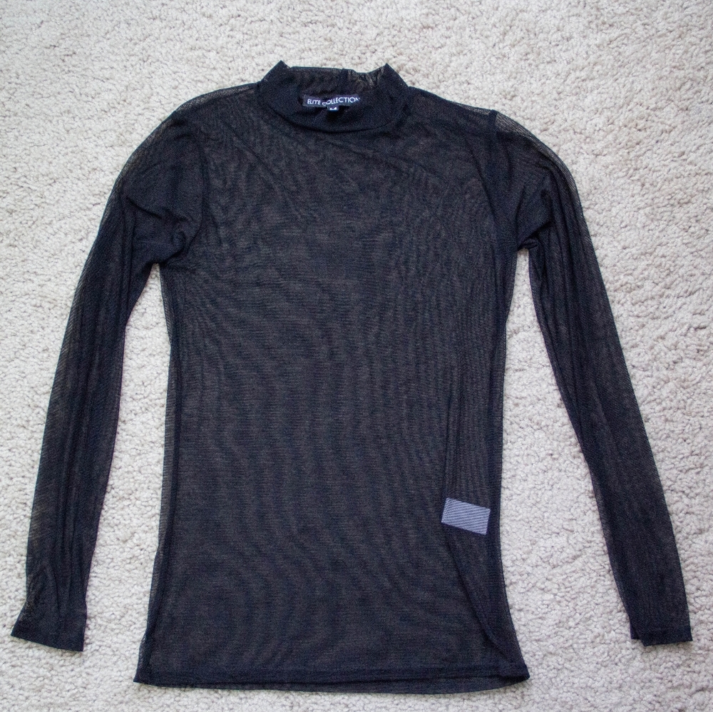 Elite Collection Black Mesh Top